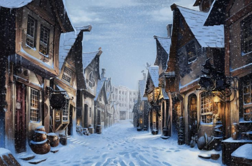 Diagon Alley in Snow